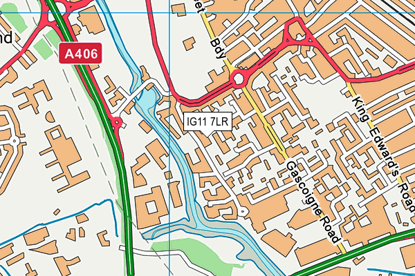 IG11 7LR map - OS VectorMap District (Ordnance Survey)