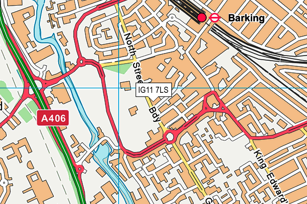 IG11 7LS map - OS VectorMap District (Ordnance Survey)