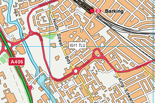 IG11 7LU map - OS VectorMap District (Ordnance Survey)