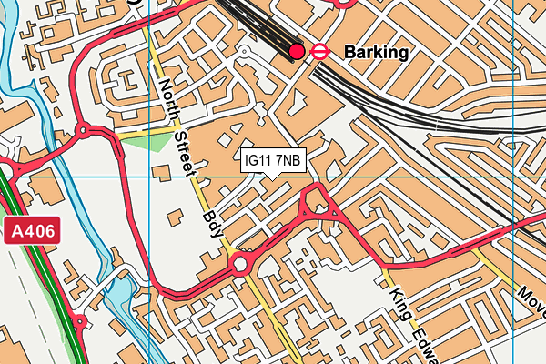 IG11 7NB map - OS VectorMap District (Ordnance Survey)