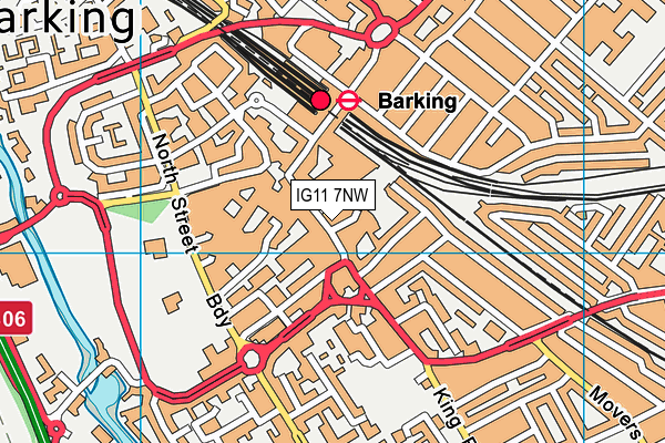 IG11 7NW map - OS VectorMap District (Ordnance Survey)