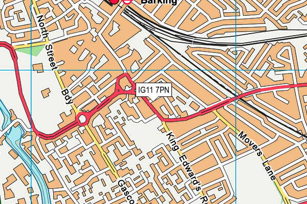 IG11 7PN map - OS VectorMap District (Ordnance Survey)