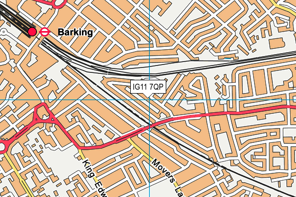 IG11 7QP map - OS VectorMap District (Ordnance Survey)