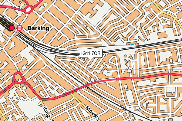 IG11 7QR map - OS VectorMap District (Ordnance Survey)