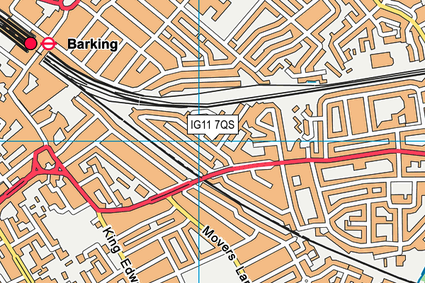 IG11 7QS map - OS VectorMap District (Ordnance Survey)