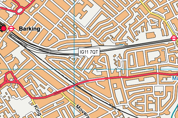 IG11 7QT map - OS VectorMap District (Ordnance Survey)