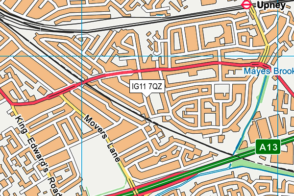 IG11 7QZ map - OS VectorMap District (Ordnance Survey)