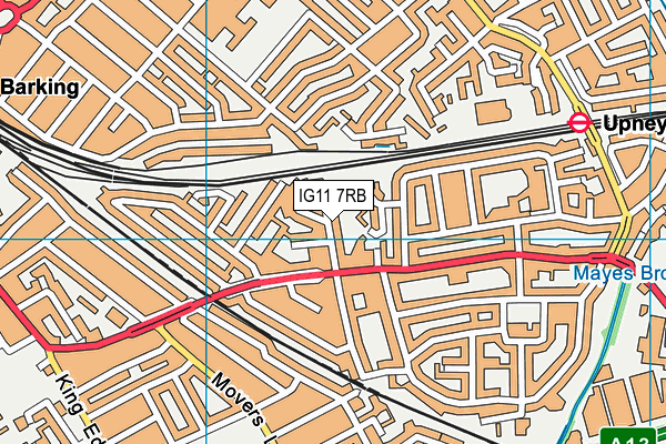 IG11 7RB map - OS VectorMap District (Ordnance Survey)
