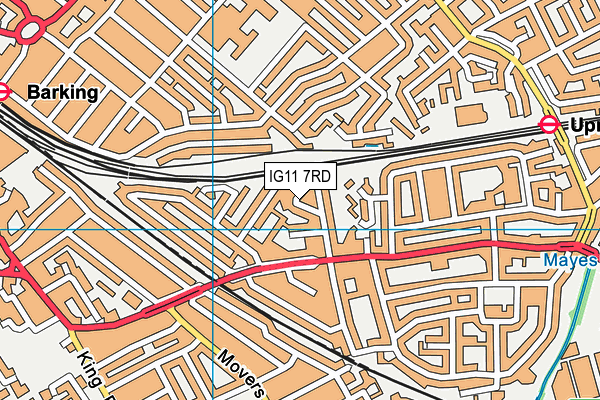 IG11 7RD map - OS VectorMap District (Ordnance Survey)