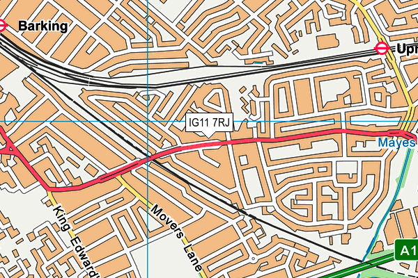 IG11 7RJ map - OS VectorMap District (Ordnance Survey)