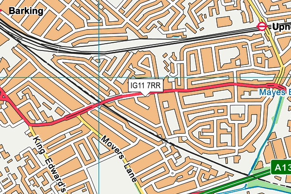 IG11 7RR map - OS VectorMap District (Ordnance Survey)