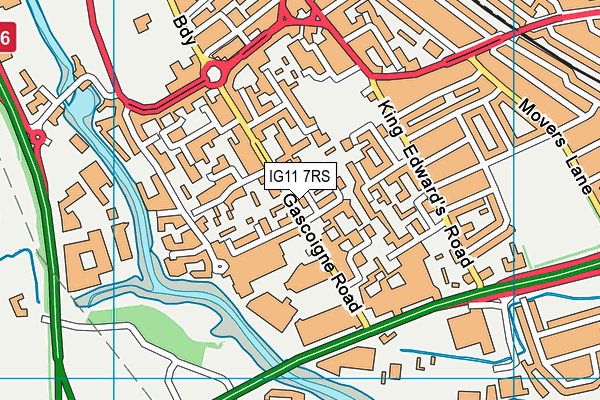 IG11 7RS map - OS VectorMap District (Ordnance Survey)