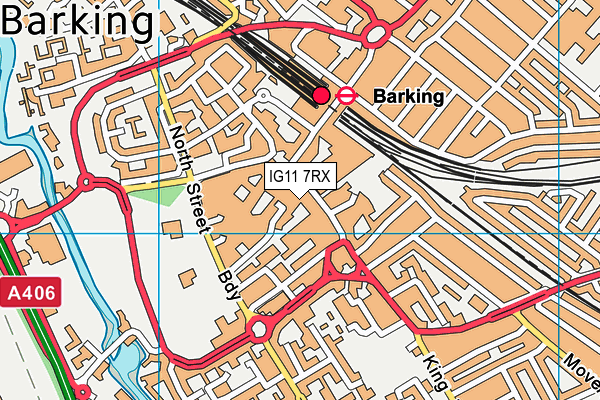 IG11 7RX map - OS VectorMap District (Ordnance Survey)