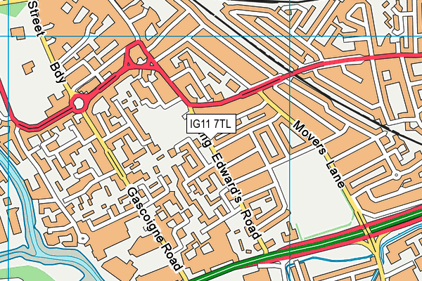 IG11 7TL map - OS VectorMap District (Ordnance Survey)