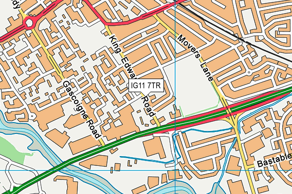 IG11 7TR map - OS VectorMap District (Ordnance Survey)