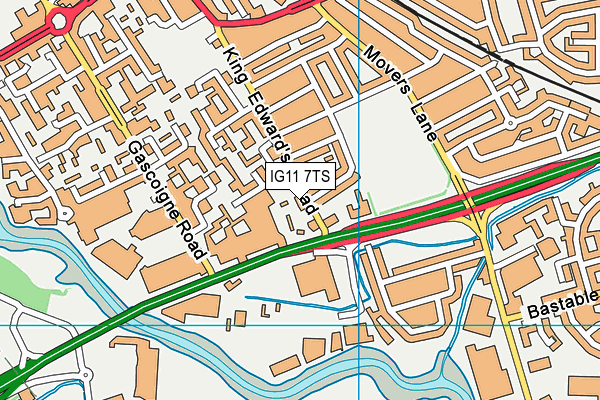 IG11 7TS map - OS VectorMap District (Ordnance Survey)