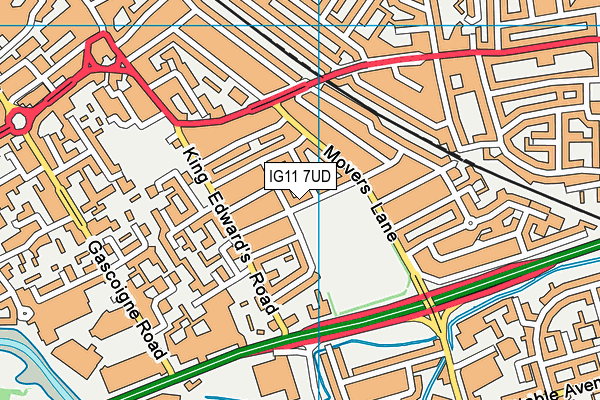 IG11 7UD map - OS VectorMap District (Ordnance Survey)