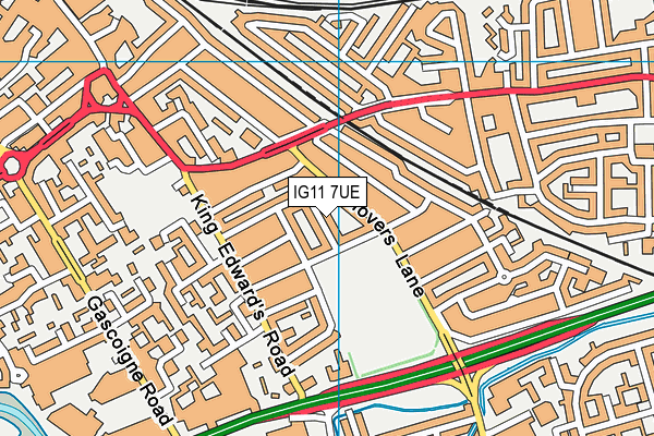 IG11 7UE map - OS VectorMap District (Ordnance Survey)