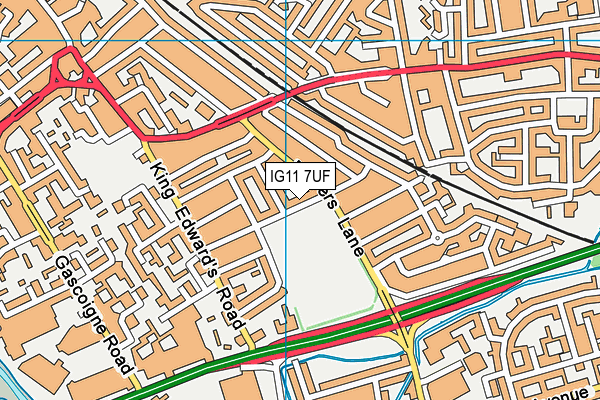 IG11 7UF map - OS VectorMap District (Ordnance Survey)