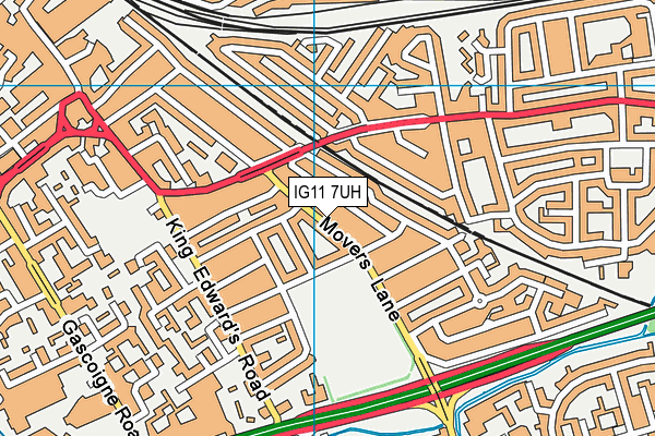 IG11 7UH map - OS VectorMap District (Ordnance Survey)