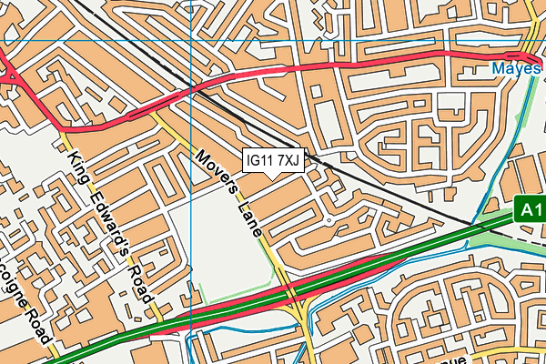 IG11 7XJ map - OS VectorMap District (Ordnance Survey)