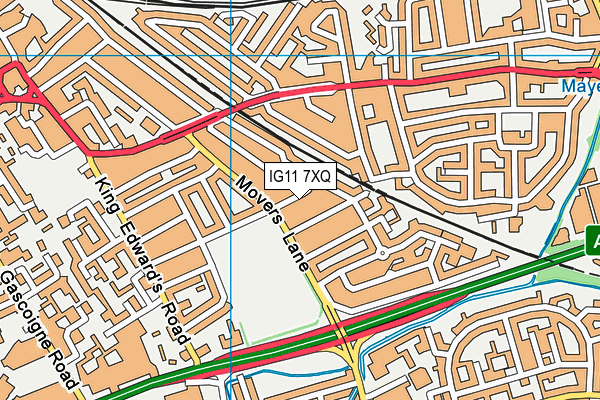 IG11 7XQ map - OS VectorMap District (Ordnance Survey)