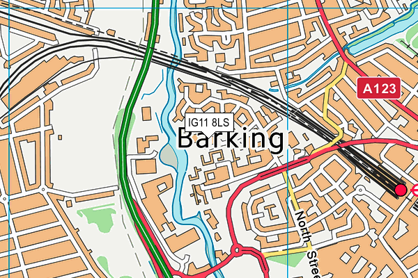 IG11 8LS map - OS VectorMap District (Ordnance Survey)