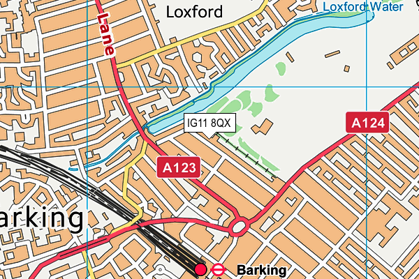 IG11 8QX map - OS VectorMap District (Ordnance Survey)