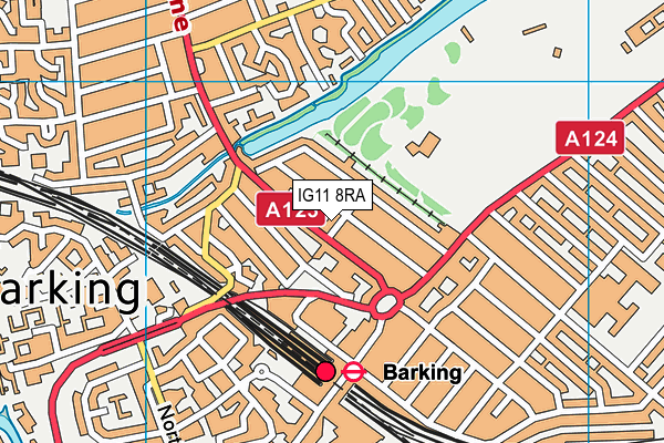 IG11 8RA map - OS VectorMap District (Ordnance Survey)