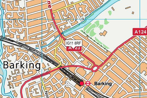 IG11 8RF map - OS VectorMap District (Ordnance Survey)
