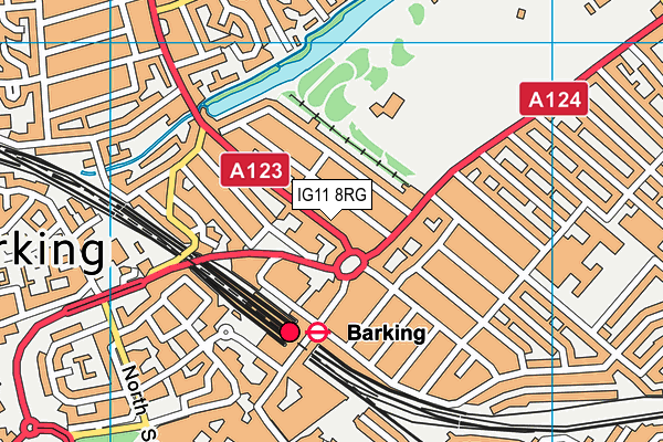 IG11 8RG map - OS VectorMap District (Ordnance Survey)