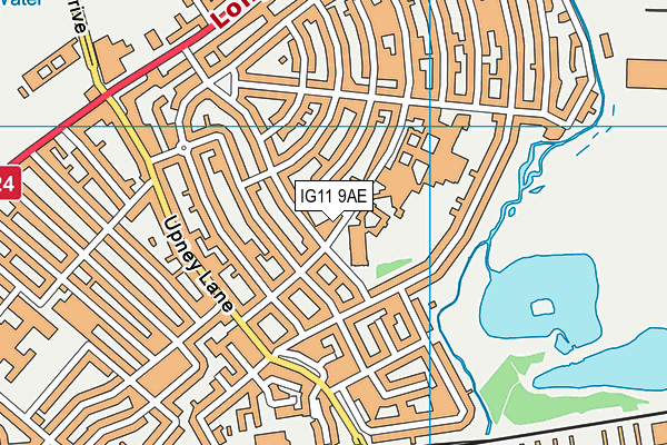 IG11 9AE map - OS VectorMap District (Ordnance Survey)