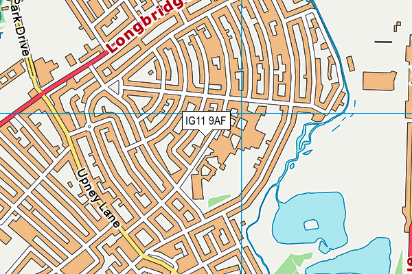 IG11 9AF map - OS VectorMap District (Ordnance Survey)