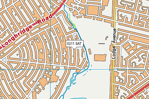 IG11 9AT map - OS VectorMap District (Ordnance Survey)