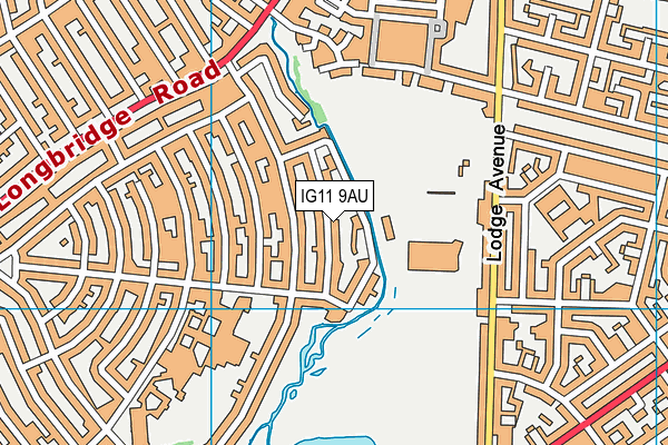 IG11 9AU map - OS VectorMap District (Ordnance Survey)