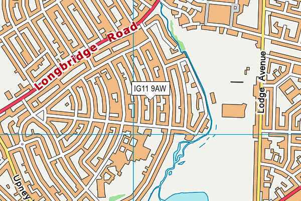 IG11 9AW map - OS VectorMap District (Ordnance Survey)