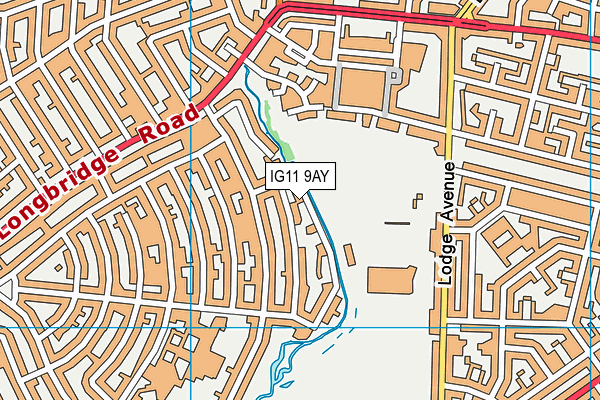 IG11 9AY map - OS VectorMap District (Ordnance Survey)