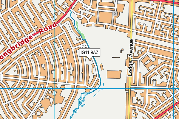IG11 9AZ map - OS VectorMap District (Ordnance Survey)