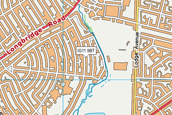IG11 9BT map - OS VectorMap District (Ordnance Survey)