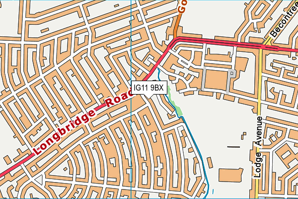 IG11 9BX map - OS VectorMap District (Ordnance Survey)