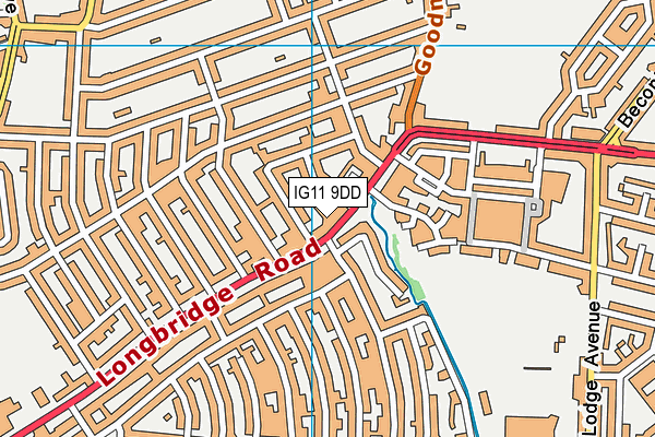 IG11 9DD map - OS VectorMap District (Ordnance Survey)