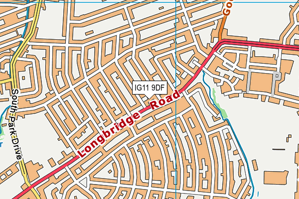 IG11 9DF map - OS VectorMap District (Ordnance Survey)