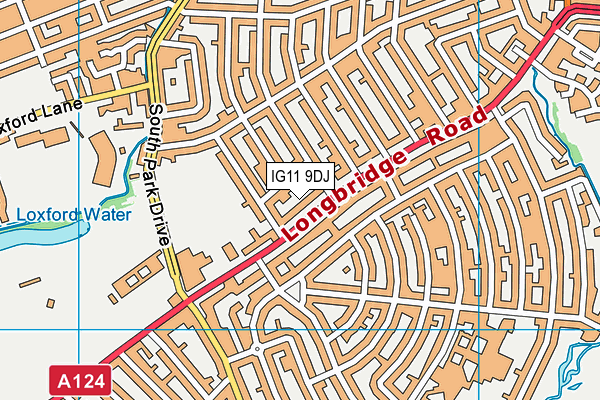 IG11 9DJ map - OS VectorMap District (Ordnance Survey)