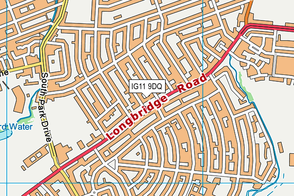 IG11 9DQ map - OS VectorMap District (Ordnance Survey)