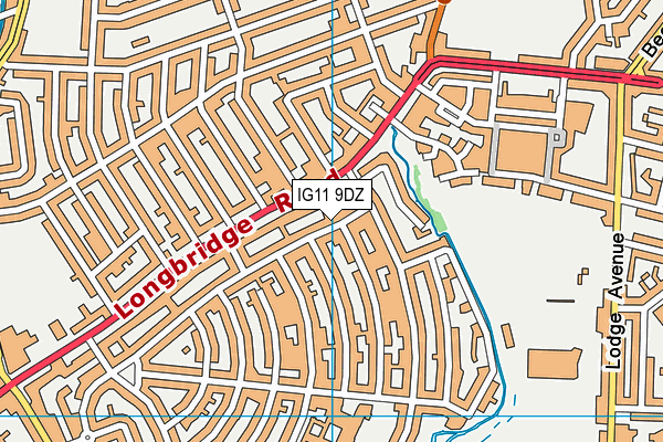 IG11 9DZ map - OS VectorMap District (Ordnance Survey)