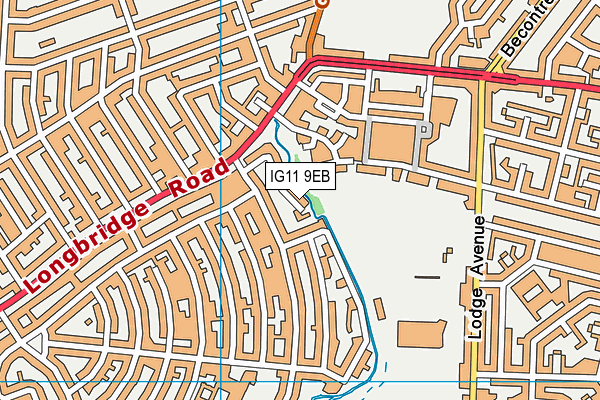 IG11 9EB map - OS VectorMap District (Ordnance Survey)