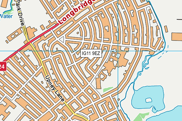 IG11 9EZ map - OS VectorMap District (Ordnance Survey)
