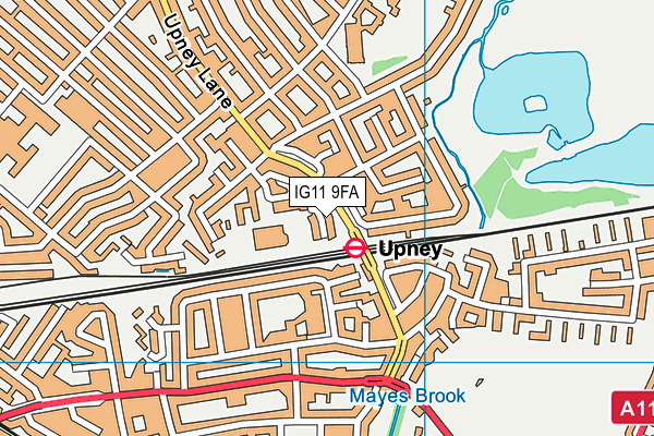 IG11 9FA map - OS VectorMap District (Ordnance Survey)