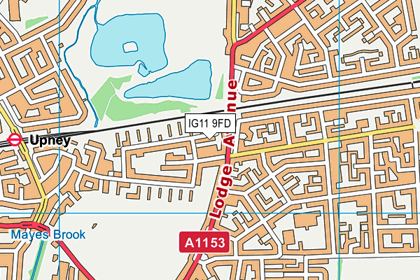 IG11 9FD map - OS VectorMap District (Ordnance Survey)