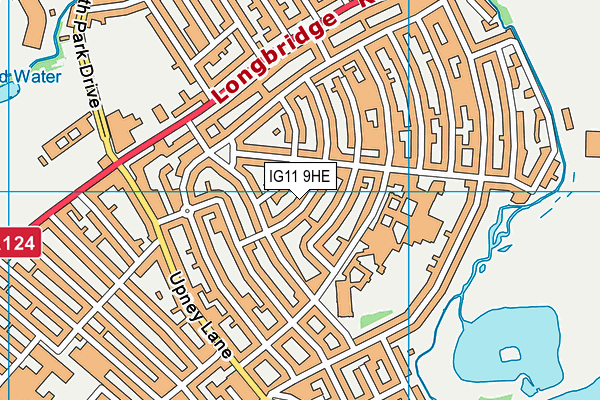 IG11 9HE map - OS VectorMap District (Ordnance Survey)